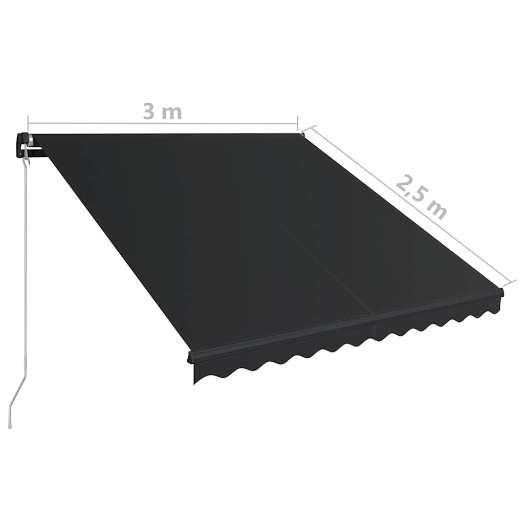 Markise Manuell Einziehbar Mit Led Anthrazit
