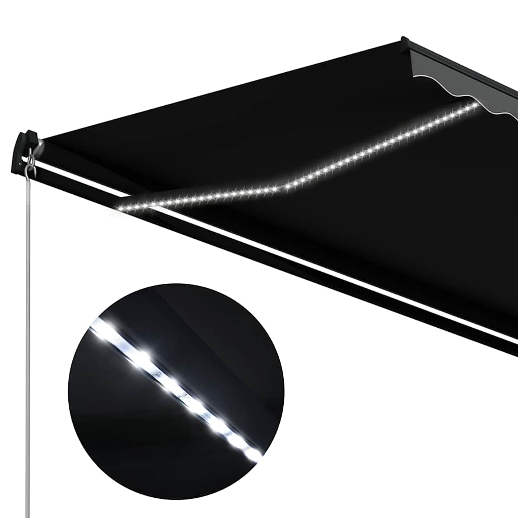 Markise Manuell Einziehbar Mit Led Anthrazit