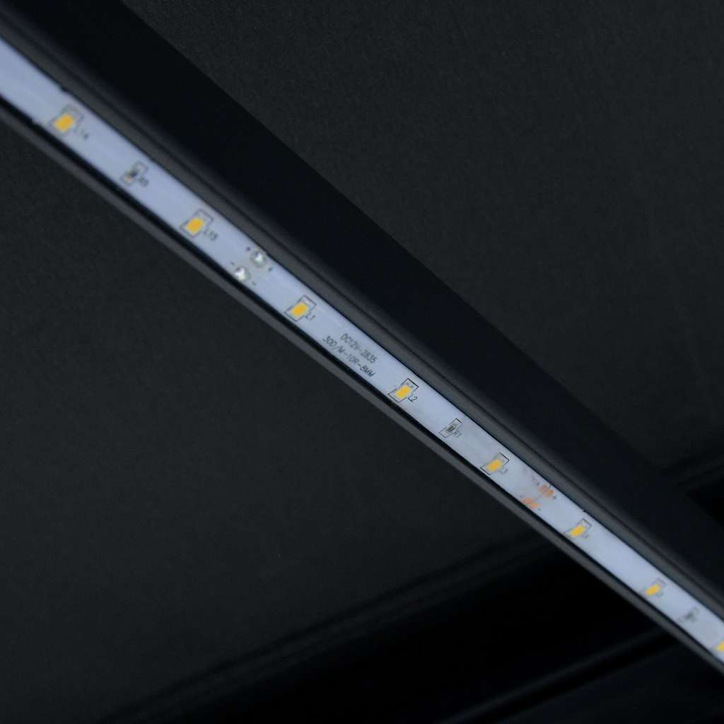 Markise Manuell Einziehbar Mit Led Anthrazit