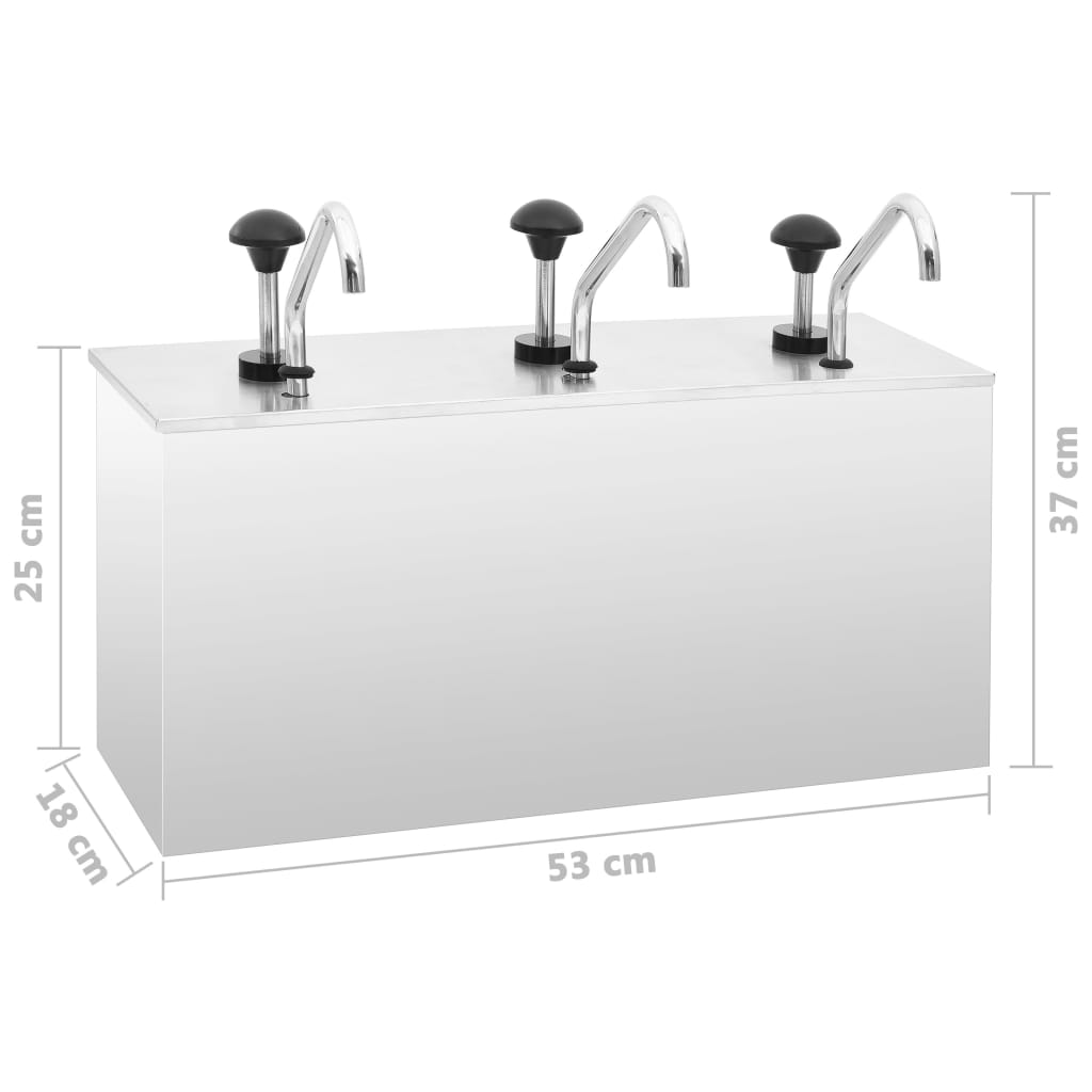 Saucen-Spender Edelstahl 3 X 3,5 L