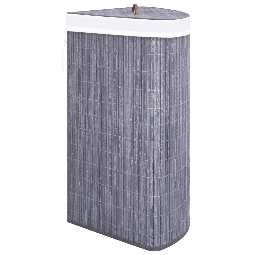Eck-Wäschekorb Bambus 60 L