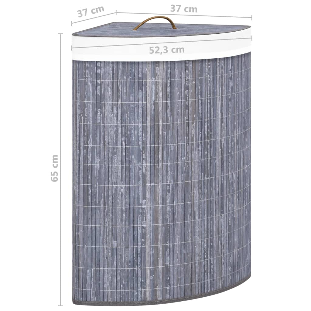 Eck-Wäschekorb Bambus 60 L