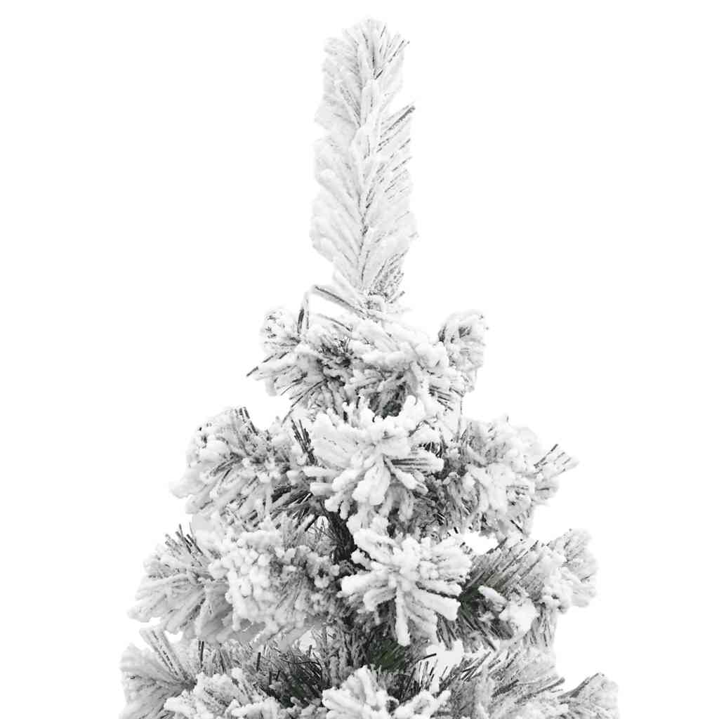 Künstlicher Weihnachtsbaum Schlank Mit Schnee Grün Pvc Grün Und Weiß
