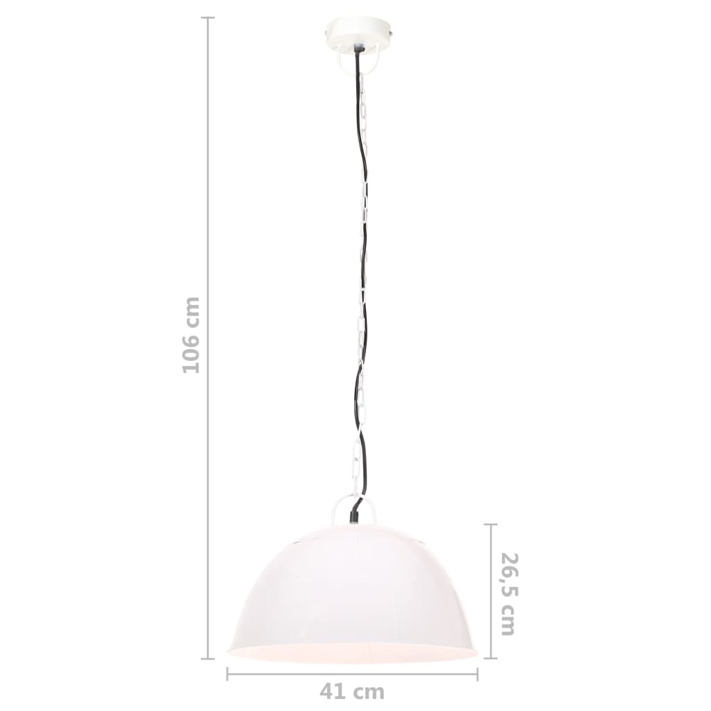 Hängelampe Vintage Industriestil 25 W Rund 41 Cm E27 Weiß