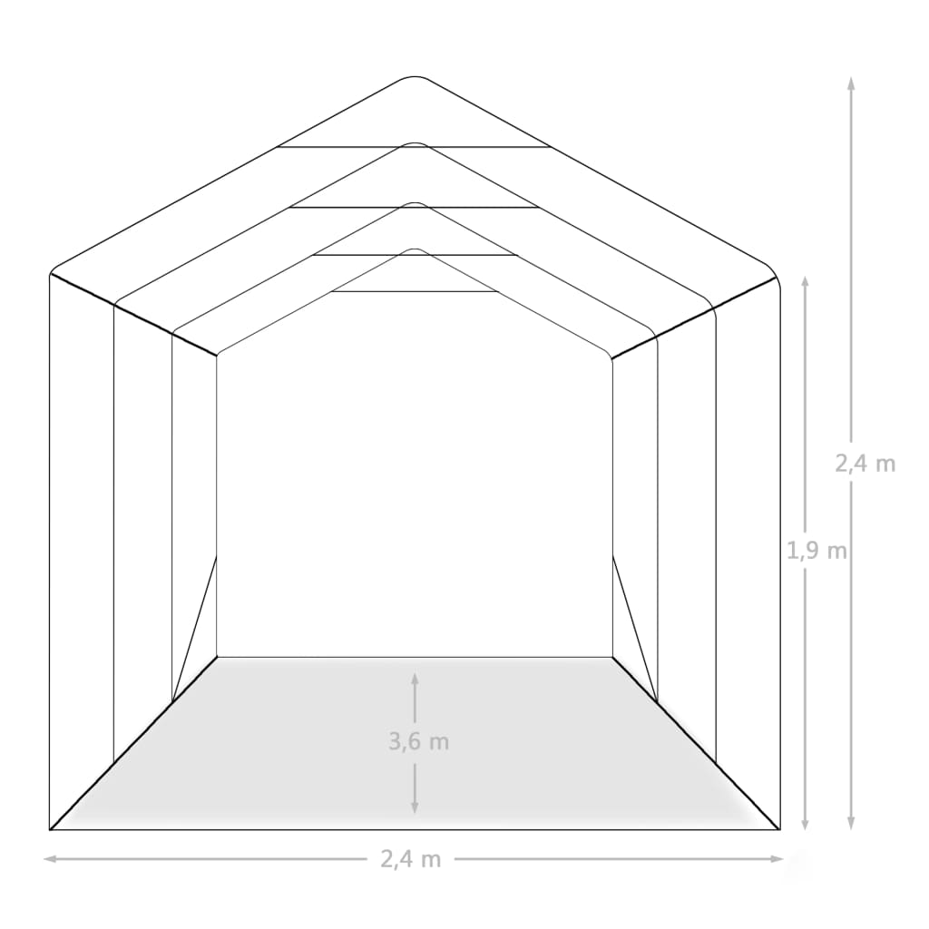 Garagenzelt Pvc 2,4X3,6 M Grün