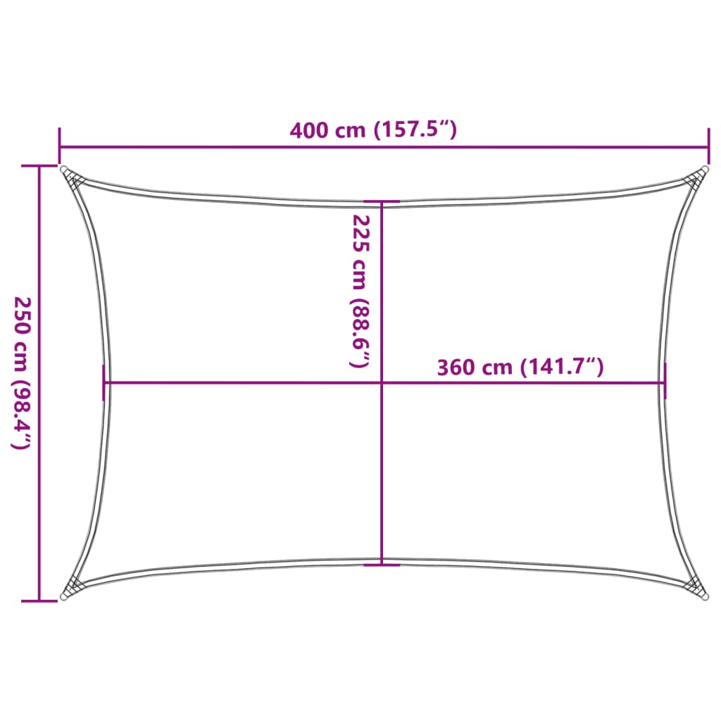 Sonnensegel 160 G/M² 2,5X4 M Hdpe Beige