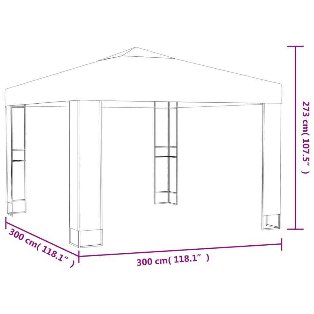 Pavillon Mit Doppeldach 3X3X2,7 M 180 G/M²