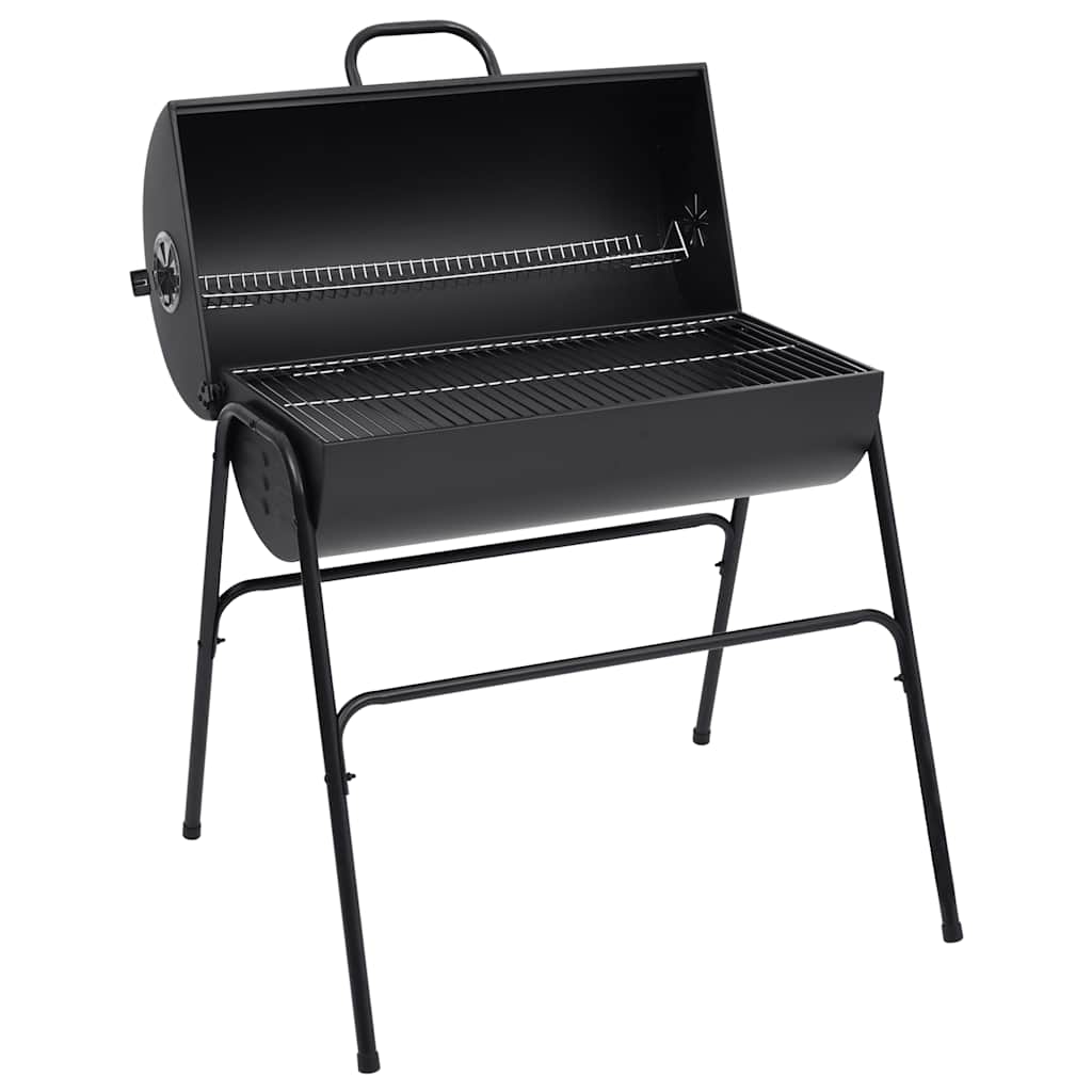 Grill Mit 2 Grillrosten Schwarz 80X95X90 Cm Stahl Schwarz