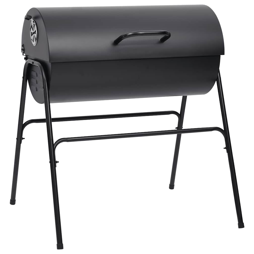 Grill Mit 2 Grillrosten Schwarz 80X95X90 Cm Stahl Schwarz