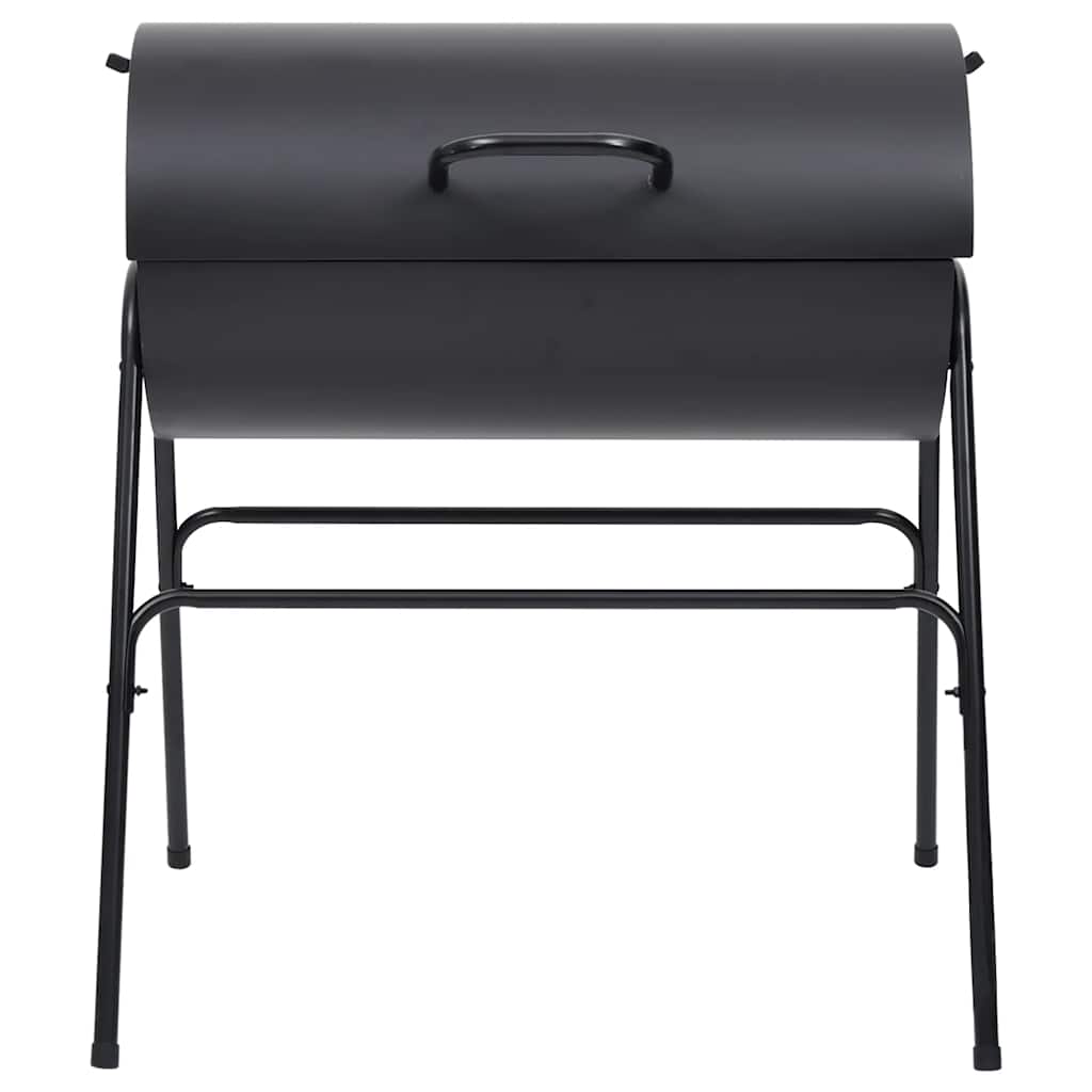 Grill Mit 2 Grillrosten Schwarz 80X95X90 Cm Stahl Schwarz