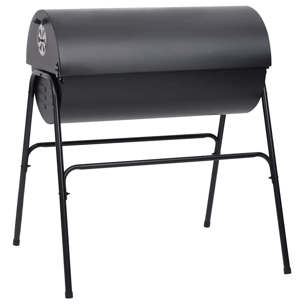 Grill Mit 2 Grillrosten Schwarz 80X95X90 Cm Stahl Schwarz