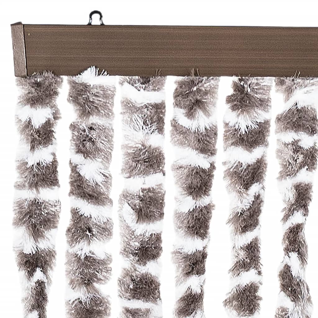Insektenschutz-Vorhang Chenille Taupe Und Weiß