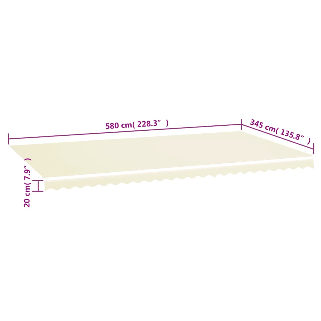 Markisenbespannung 6X3,5 M Creme