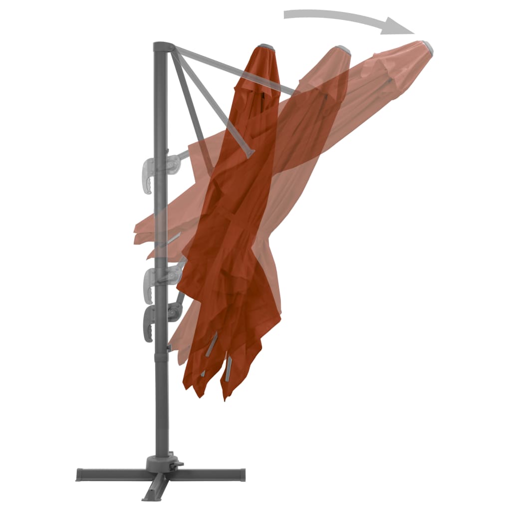 Ampelschirm Mit Aluminium-Mast Terrakotta