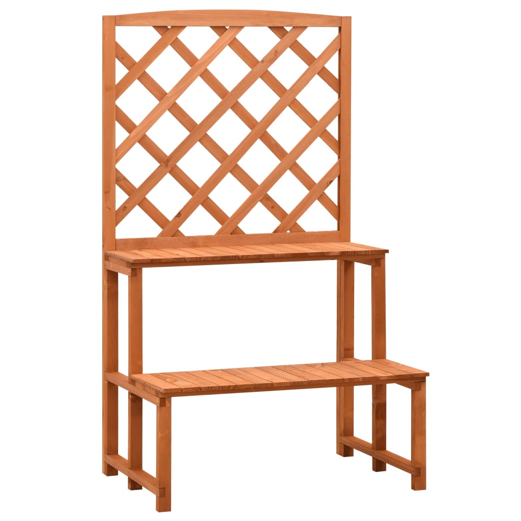 Blumentreppe Mit Rankgitter 70X42X120Cm Massivholz Tanne