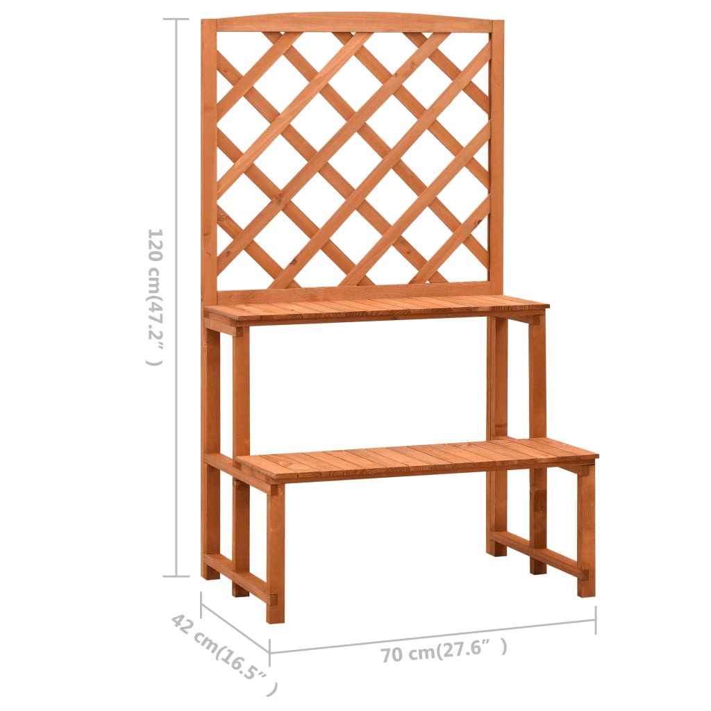 Blumentreppe Mit Rankgitter 70X42X120Cm Massivholz Tanne