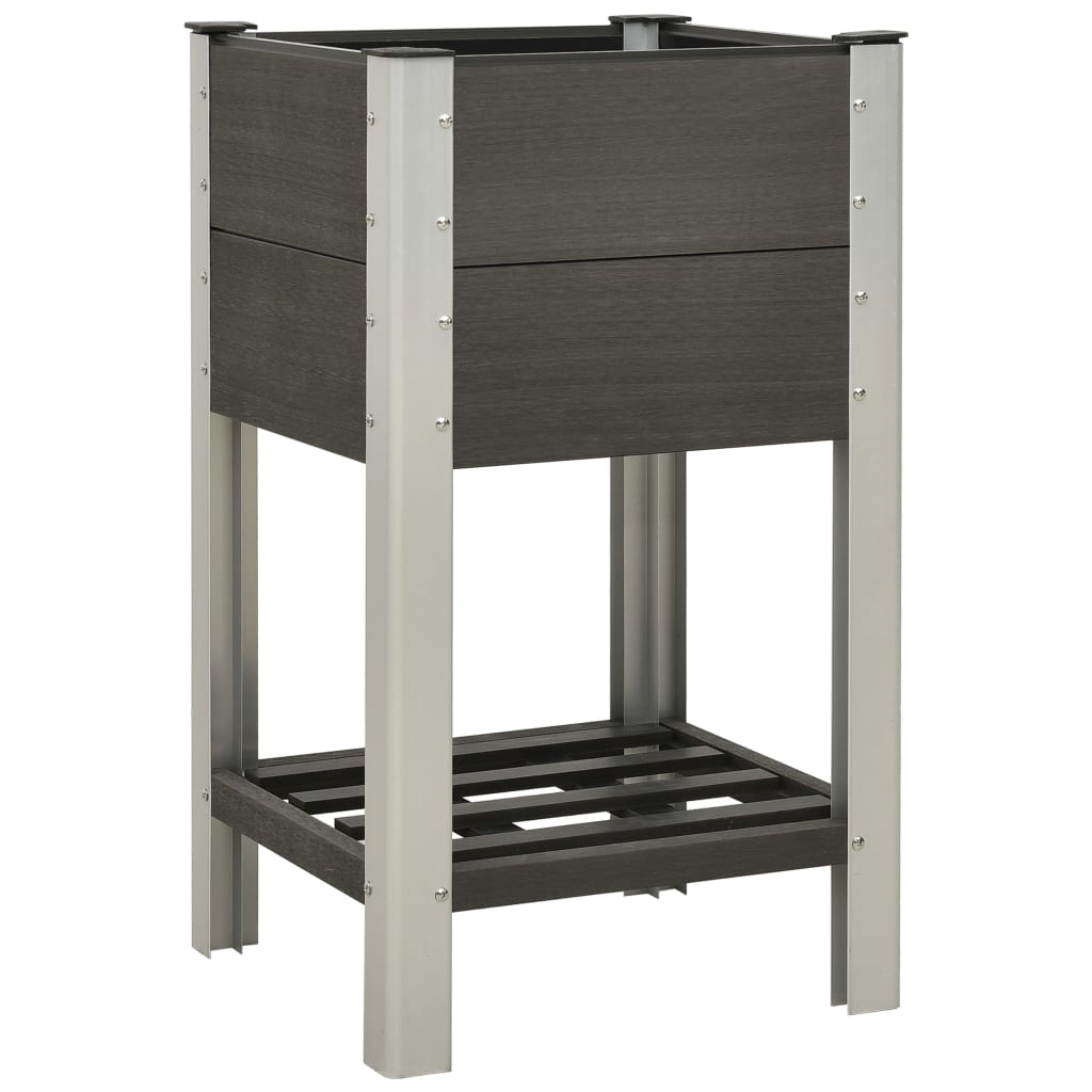 Garten-Hochbeet Mit Ablage Wpc Grau