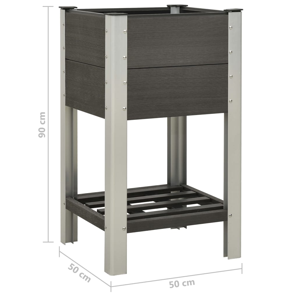 Garten-Hochbeet Mit Ablage Wpc Grau