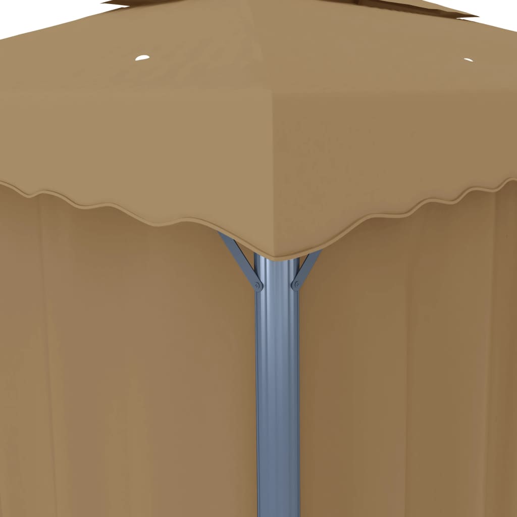 Pavillon Mit Vorhang 3X3 M Taupe Aluminium