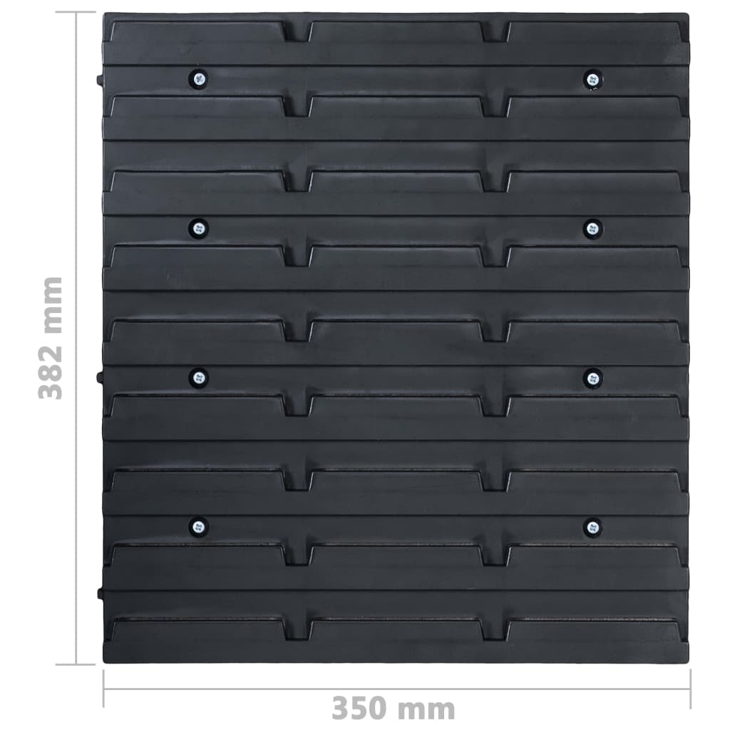 34-Tlg. Behälter-Set Für Kleinteile Mit Wandplatten Rot Schwarz