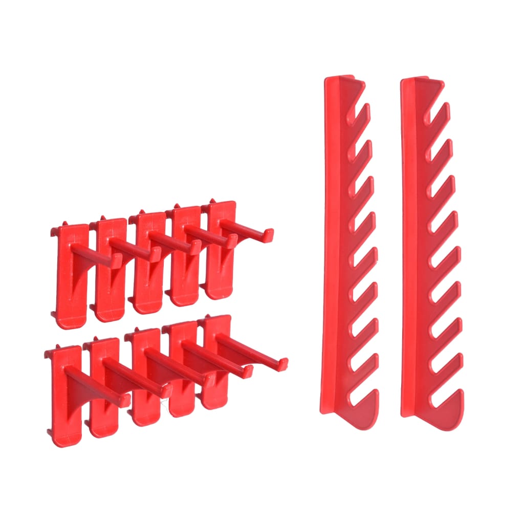 34-Tlg. Behälter-Set Für Kleinteile Mit Wandplatten Rot Schwarz