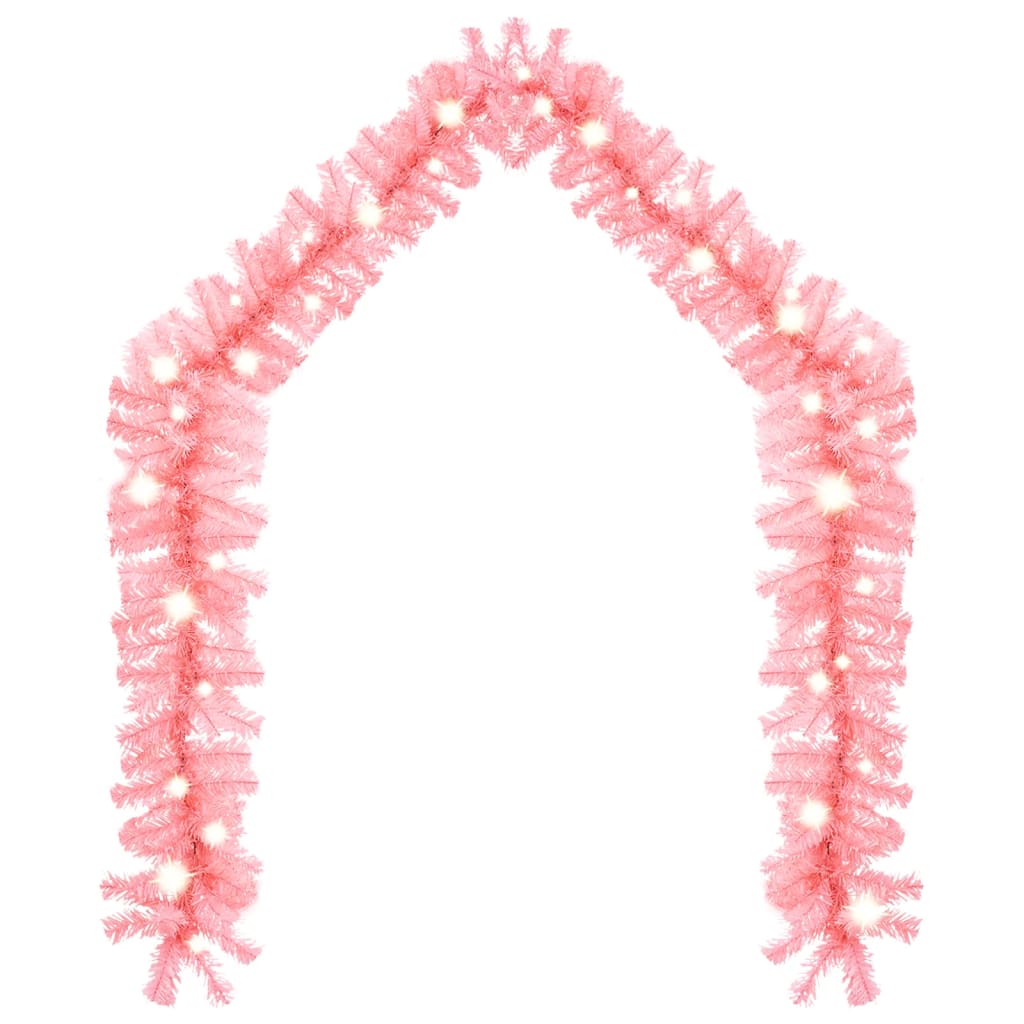 Weihnachtsgirlande Mit Led Rosa