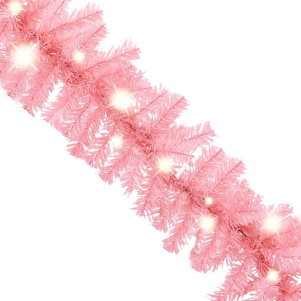 Weihnachtsgirlande Mit Led Rosa