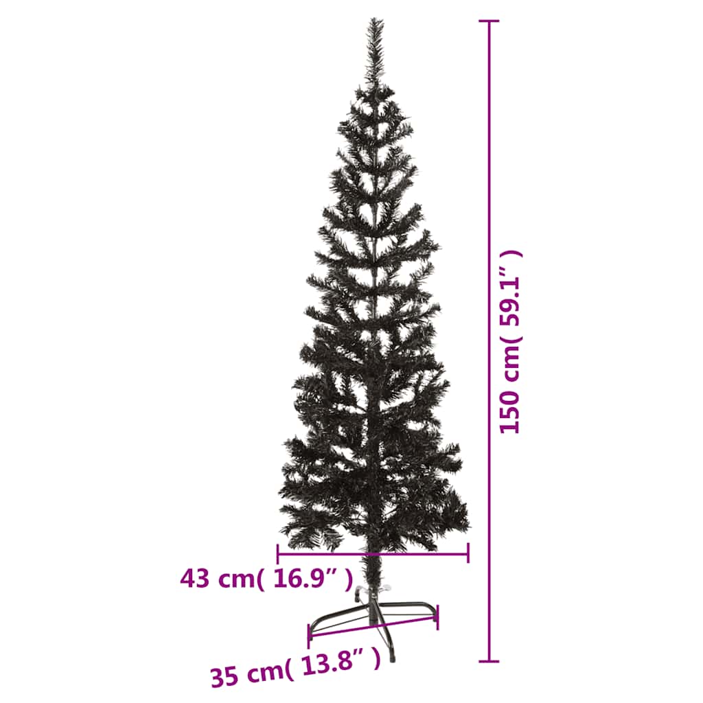 Schlanker Weihnachtsbaum 150 Cm Schwarz