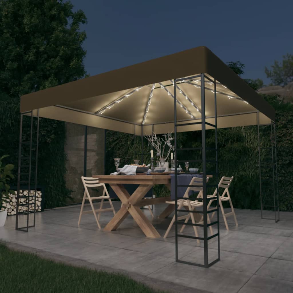 Gartenzelt Mit Led-Lichterkette 3X3 M