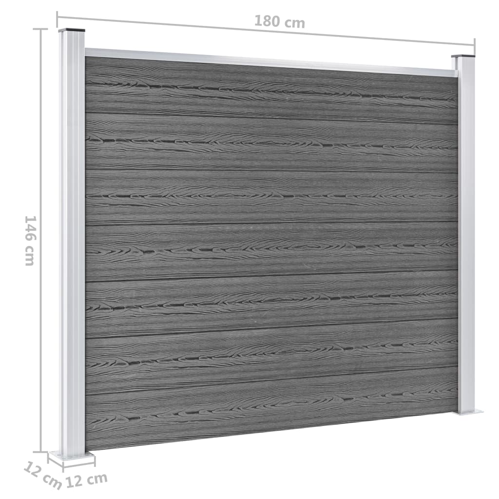 Zaunelement Set Wpc 699X146 Cm