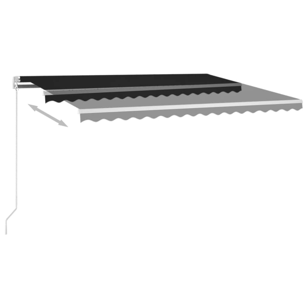 Markise Manuell Einziehbar Mit Led Anthrazit