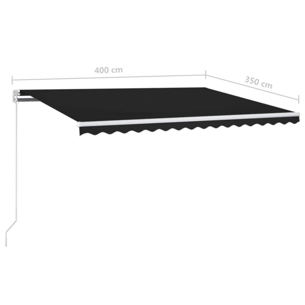 Markise Manuell Einziehbar Mit Led Anthrazit