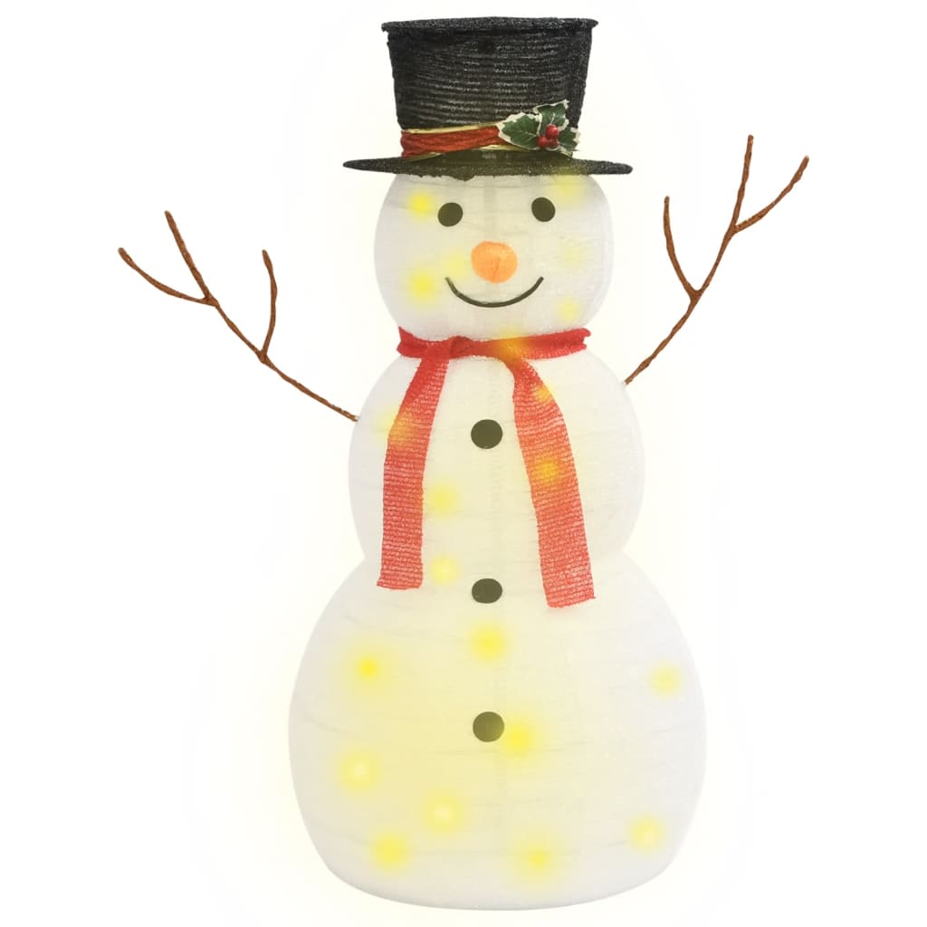 Led-Schneemann Weihnachtsfigur Luxus-Stoff