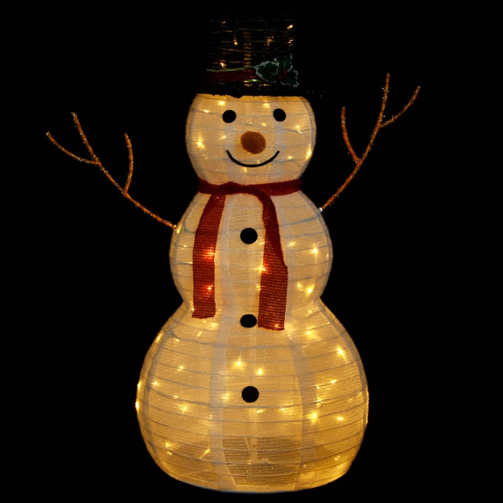 Led-Schneemann Weihnachtsfigur Luxus-Stoff