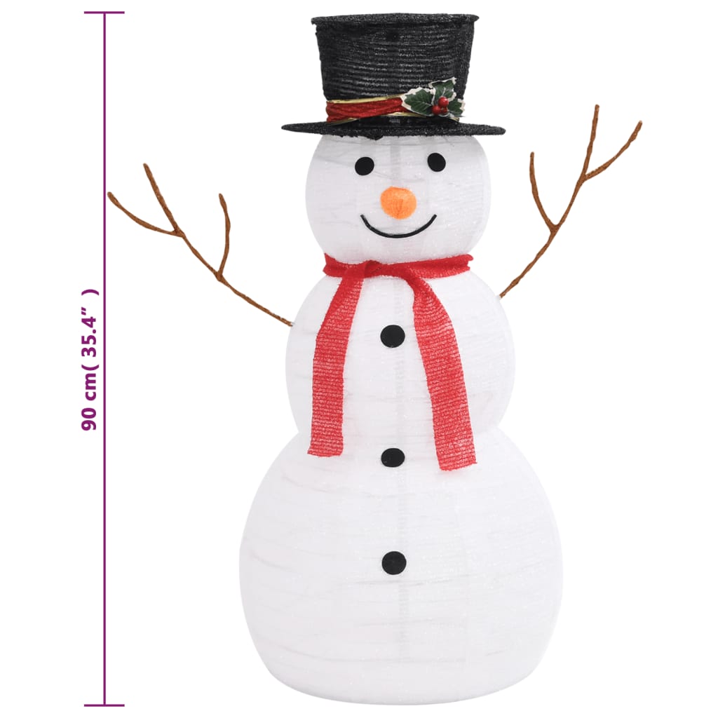 Led-Schneemann Weihnachtsfigur Luxus-Stoff