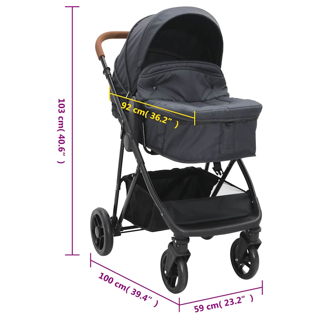 Kinderwagen Und Schwarz Stahl