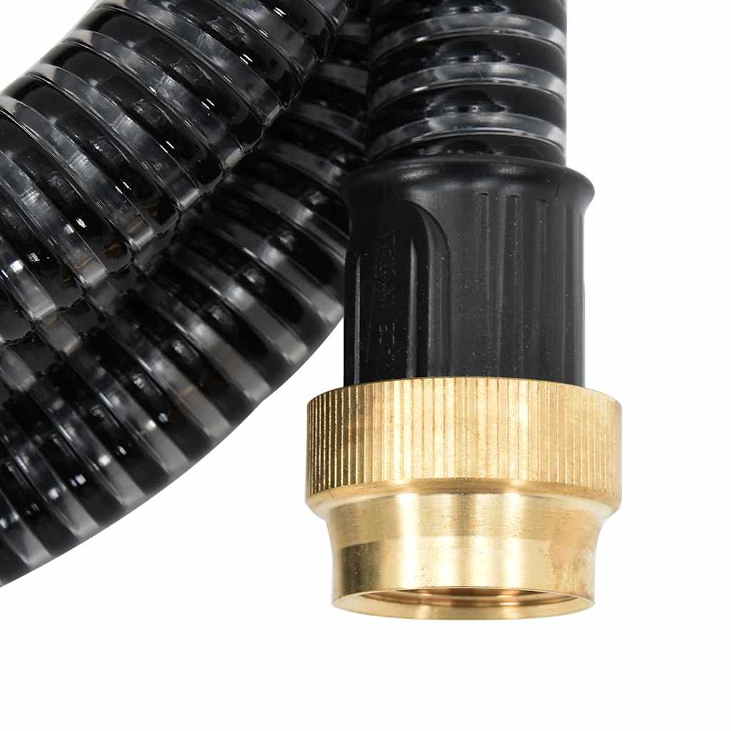Saugschlauch Mit Messing-Anschlüssen 1,1" Pvc Schwarz