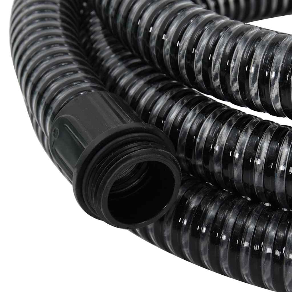 Saugschlauch Mit Messing-Anschlüssen 1,1" Pvc Schwarz