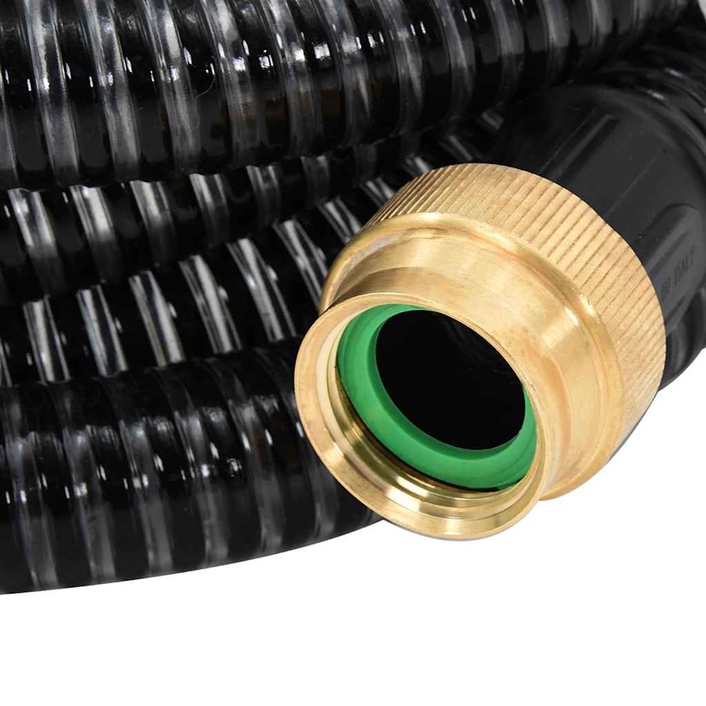 Saugschlauch Mit Messing-Anschlüssen 1,1" Pvc Schwarz