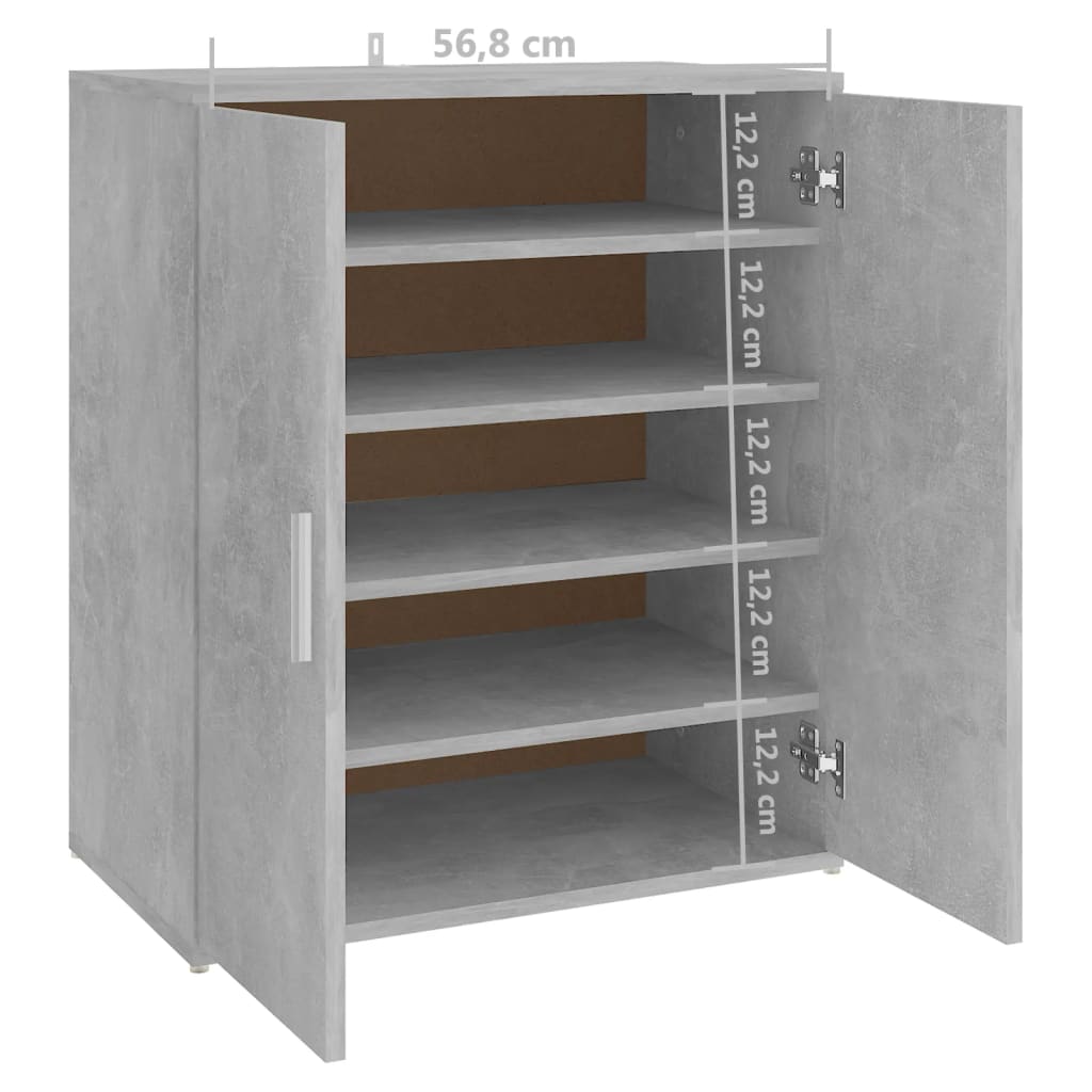Schuhschrank Holzwerkstoff Betongrau