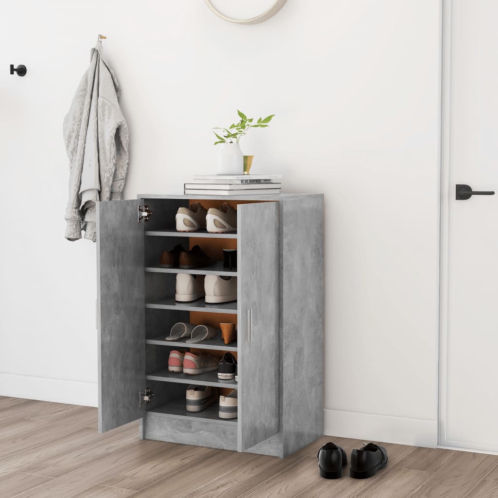Schuhschrank Holzwerkstoff Betongrau