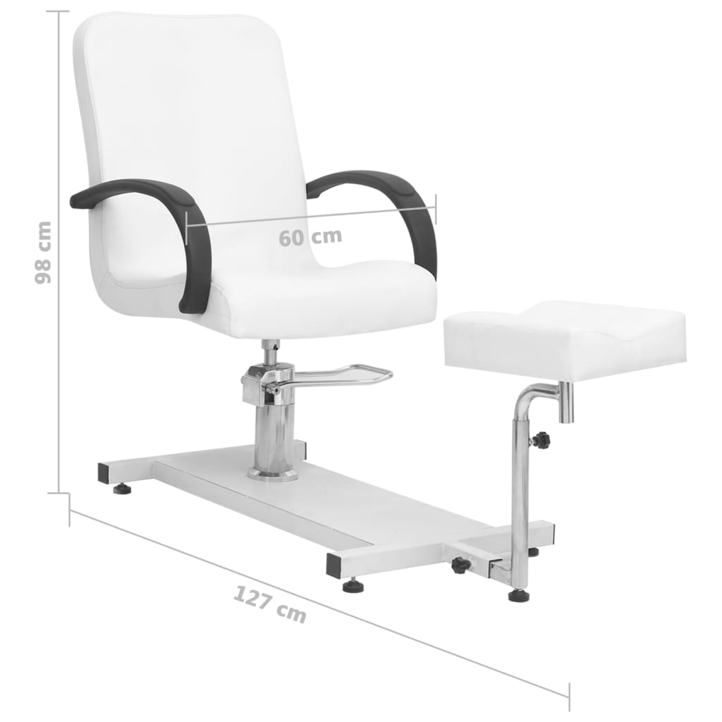 Massagestuhl Mit Fußstütze Weiß 127X60X98 Cm Kunstleder