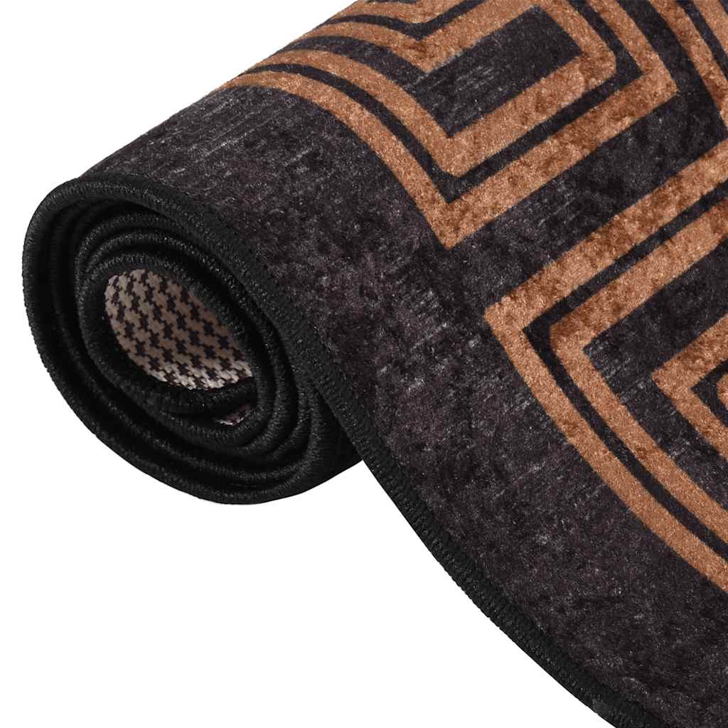 Teppich Waschbar Und Golden Schwarz