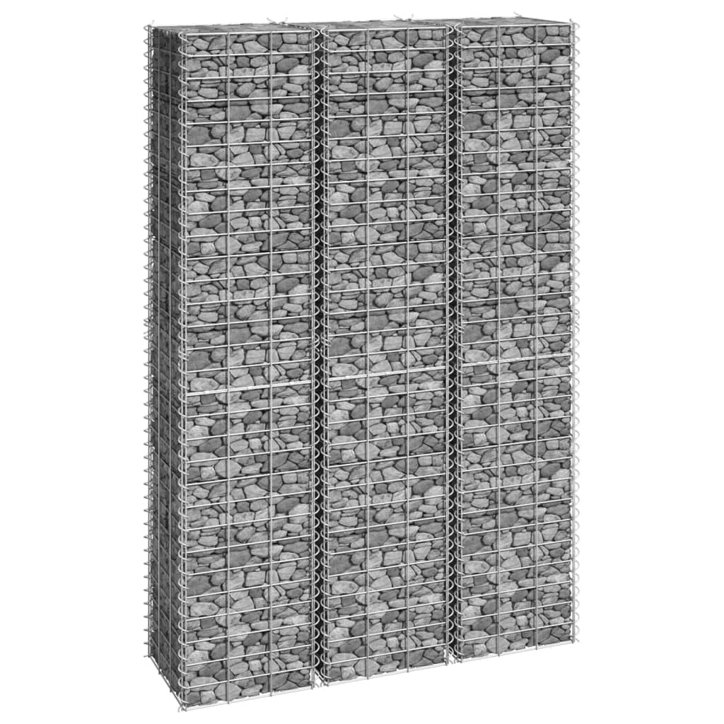 Gabionen-Hochbeete 3 Stk. 30X30X150 Cm Eisen