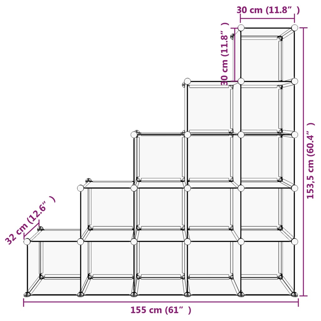 Regalsystem Mit 15 Würfeln Pp Transparent
