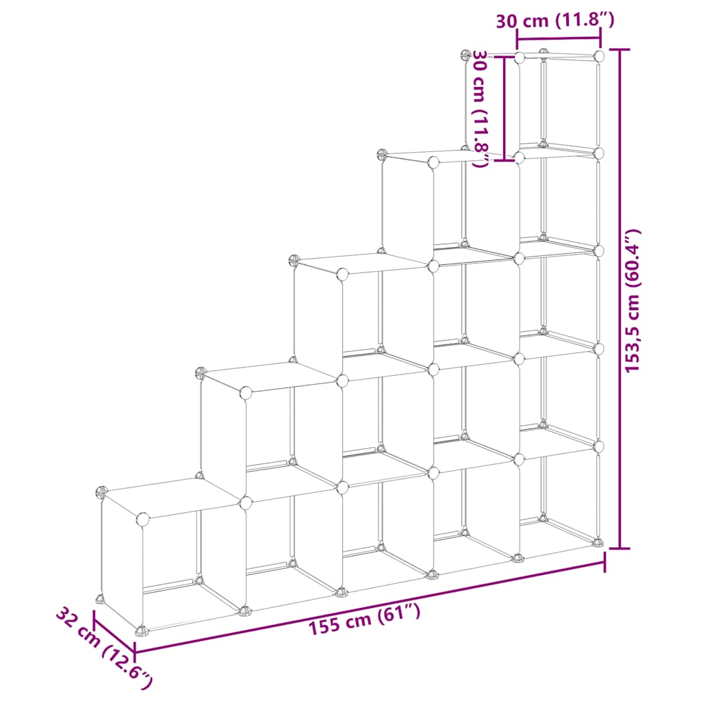 Regalsystem Mit 15 Würfeln Pp Transparent