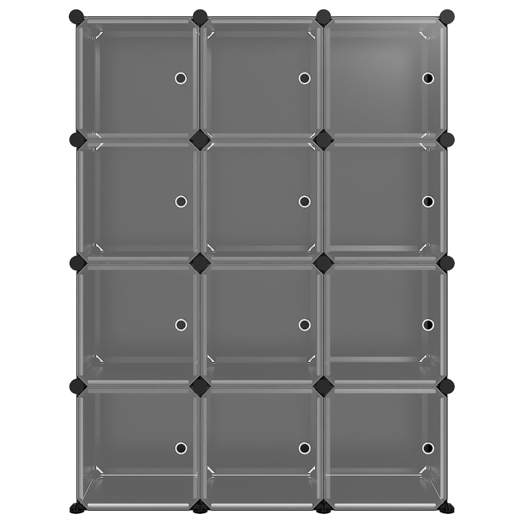 Regalsystem Mit 12 Würfeln Und Türen Schwarz Pp Schwarz Und Transparent