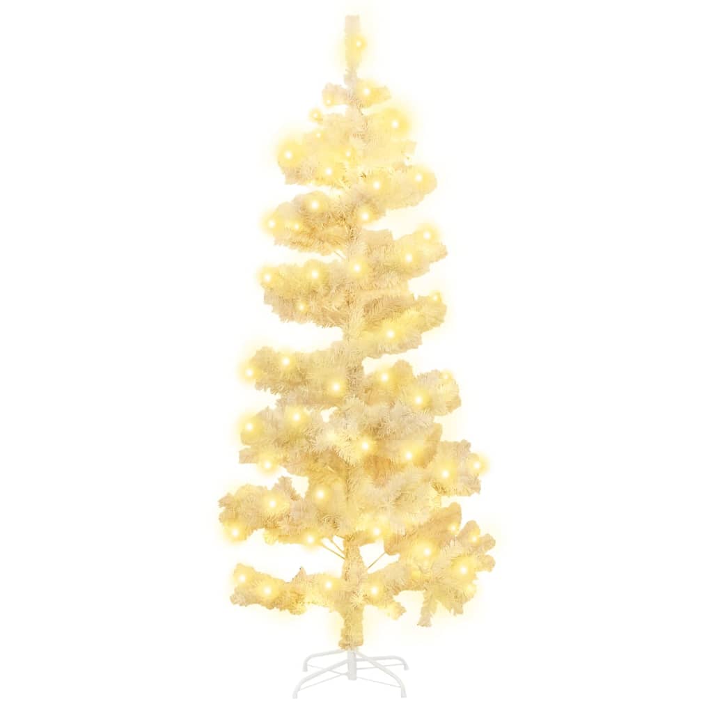 Spiral-Weihnachtsbaum Mit Beleuchtung Und Ständer 180 Cm Weiß
