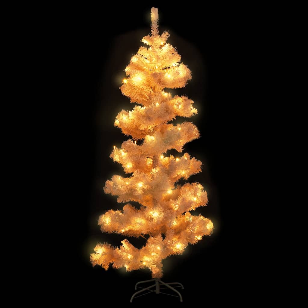 Spiral-Weihnachtsbaum Mit Beleuchtung Und Ständer 180 Cm Weiß