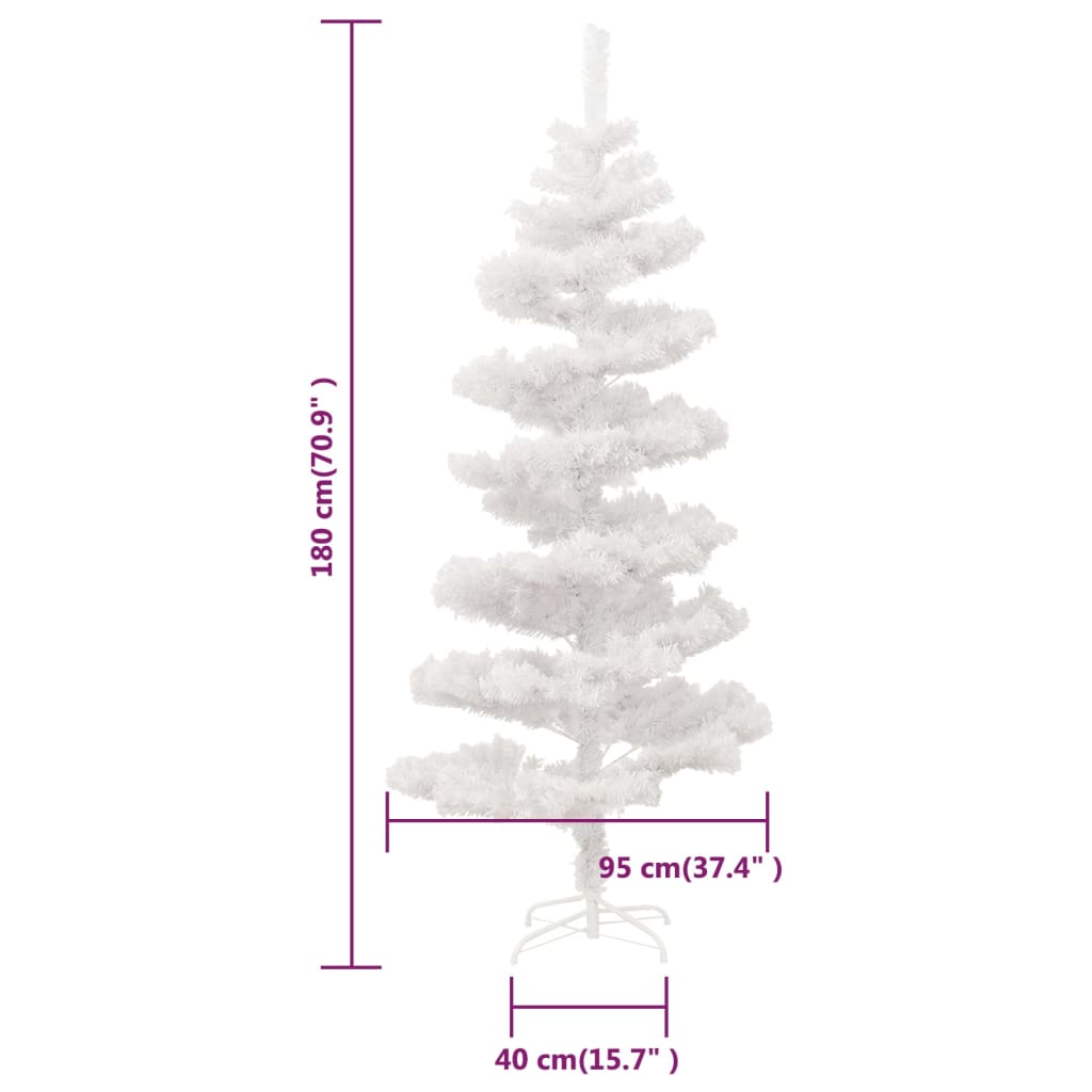 Spiral-Weihnachtsbaum Mit Beleuchtung Und Ständer 180 Cm Weiß
